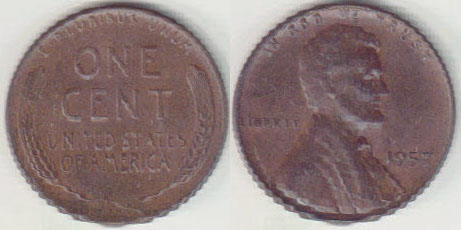 1957 USA 1 Cent A008845